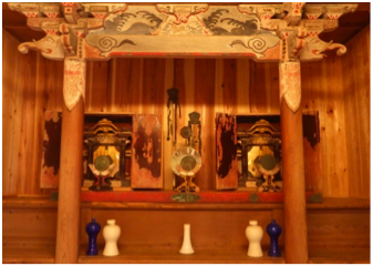 1823年に造られた沖ノ神嶋神社神官屋敷の遥拝所の祭壇の写真